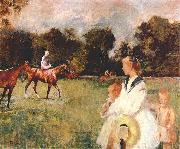 Edmund Charles Tarbell Schooling the Horses, oil on canvas